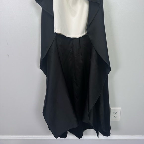 ALICE + OLIVIA Theda Strapless Hi Lo Mini Dress Ecru and Black Size 8 NEW - Picture 7 of 11